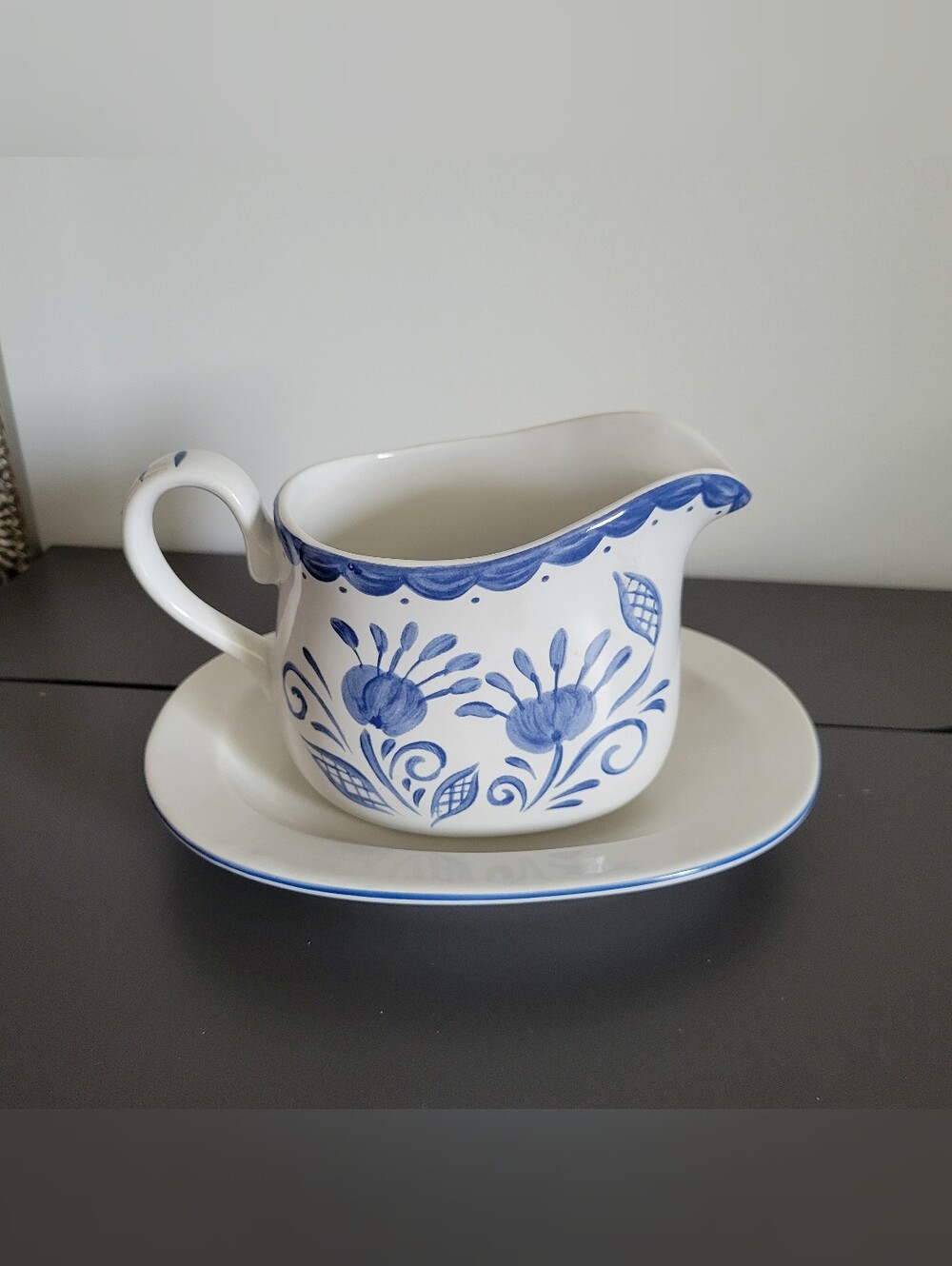 Corelle Coordinates Oceanview Blue And White Gravy Dish And Underplate Vintage
